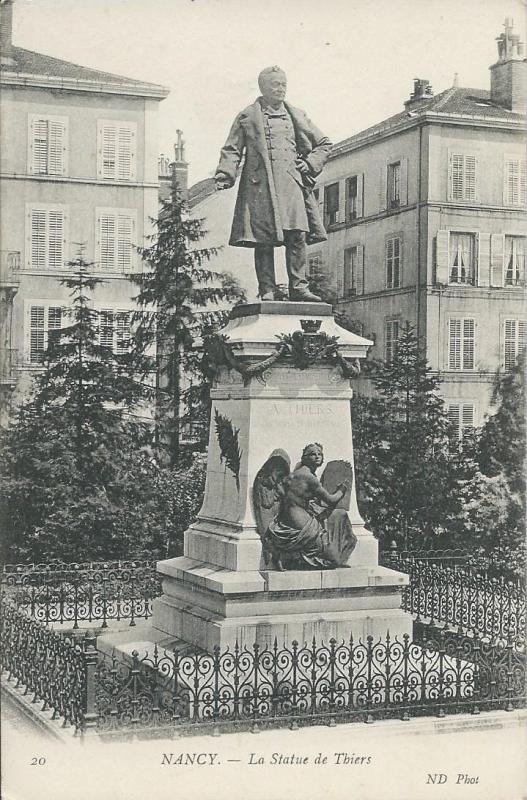 Carte postale ancienne La Statue de Thiers à Nancy