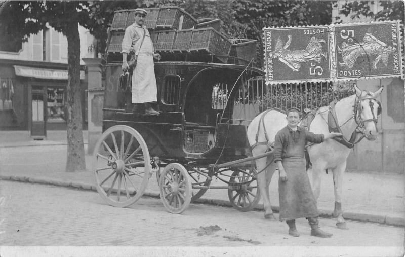 Carte postale ancienne Carte Photo - Fontenay Sous Bois - Attelage Du Commercant Lhotte - Gros P à Fontenay-sous-Bois