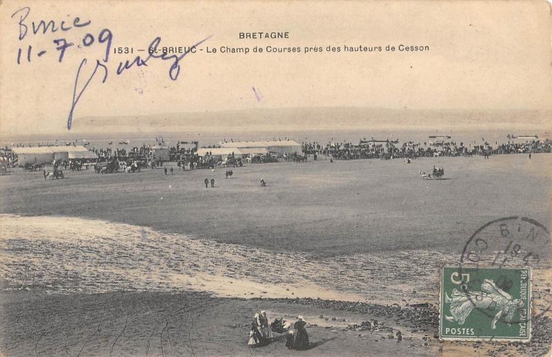 Carte postale ancienne Saint Brieuc - Le Champ De Courses Pres Des Hauteurs De Cesson - rare à Saint-Brieuc