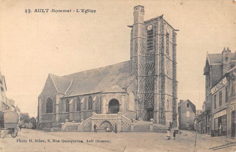 Carte postale ancienne Ault - L'Eglise à Ault