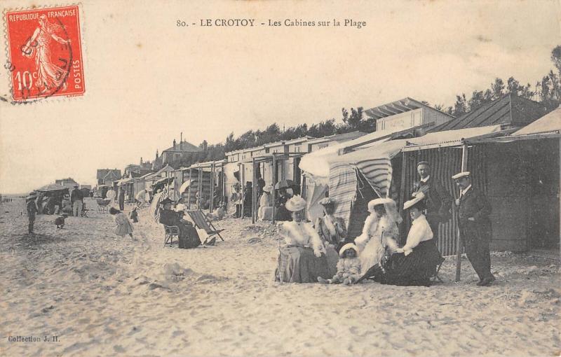 Carte postale ancienne Le Crotoy - Les Cabines Sur La Plage au Crotoy