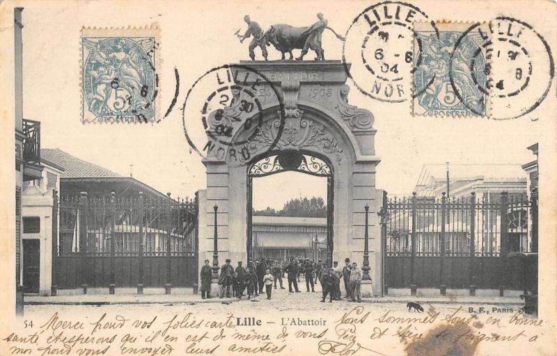 Carte postale ancienne Lille - L'Abattoir à Lille