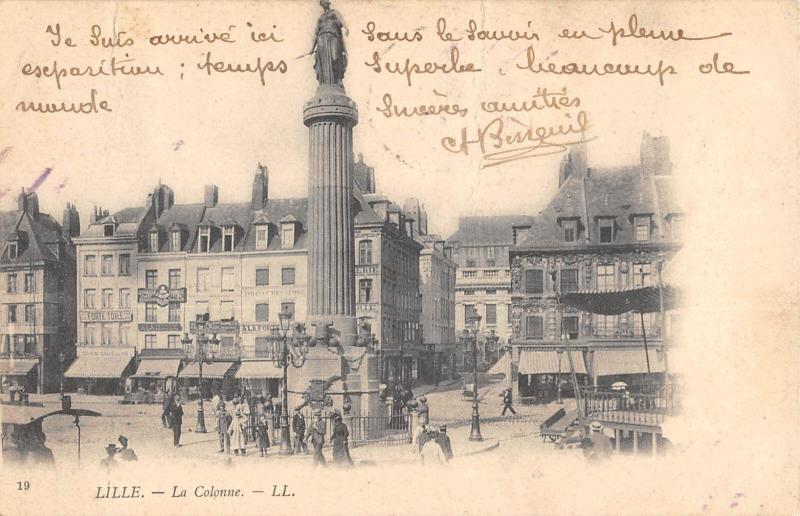 Carte postale ancienne Lille - La Colonne à Lille