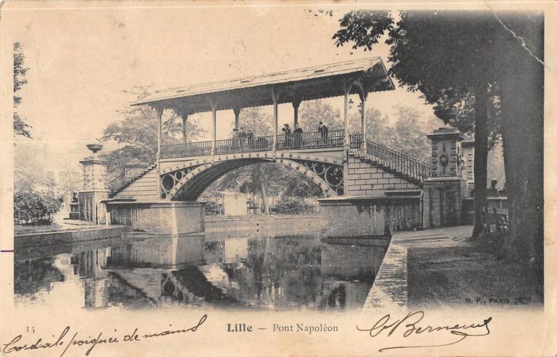 Carte postale ancienne Lille - Pont Napoleon à Lille