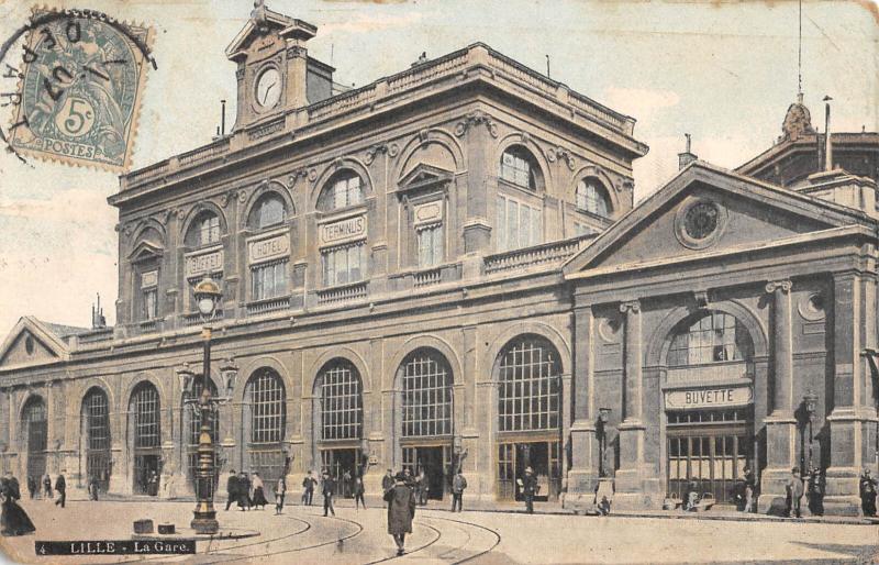 Carte postale ancienne Lille - La Gare à Lille
