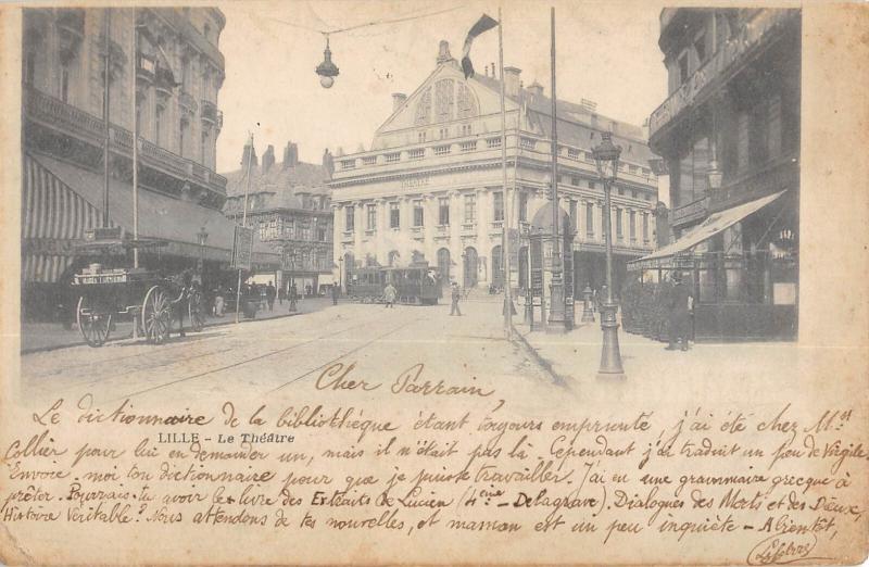 Carte postale ancienne Lille - Le Theatre à Lille