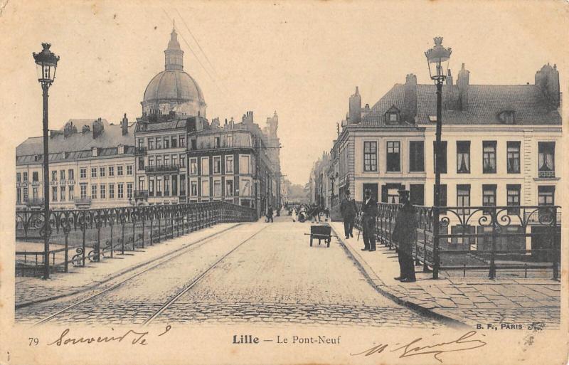 Carte postale ancienne Lille - Le Pont Neuf à Lille