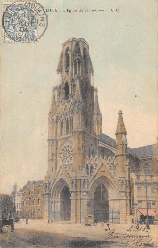 Carte postale ancienne Lille - L'Eglise Du Sacre Coeur à Lille
