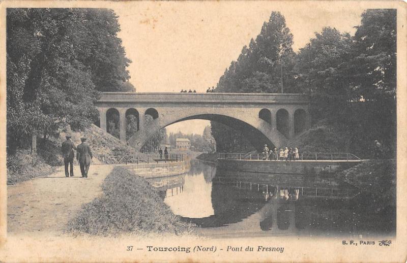 Carte postale ancienne Tourcoing - Pont Du Fresnoy à Tourcoing