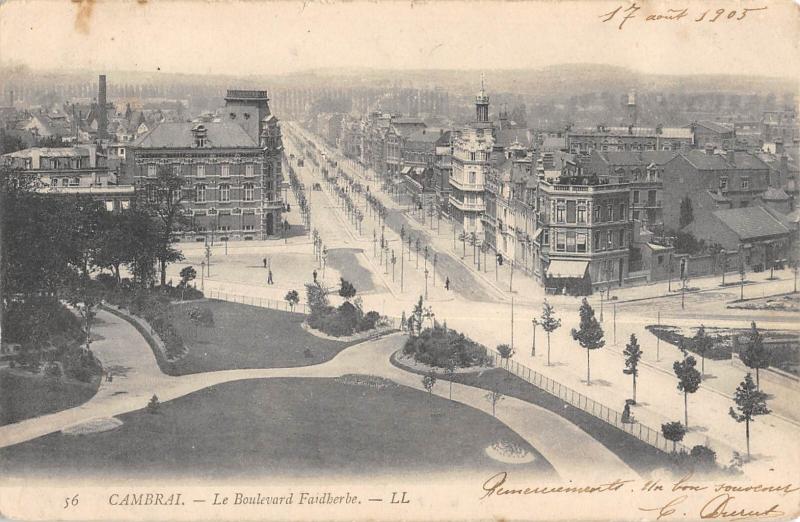 Carte postale ancienne Cambrai - Le Boulevard Faidherbe à Cambrai