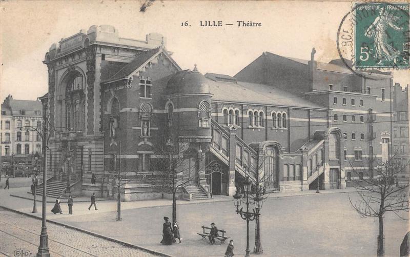Carte postale ancienne Lille - Theatre à Lille
