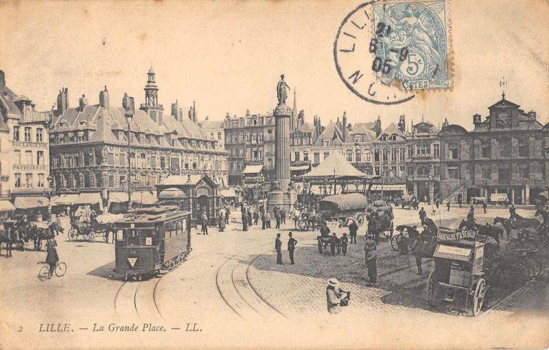 Carte postale ancienne Lille - La Grande Place à Lille