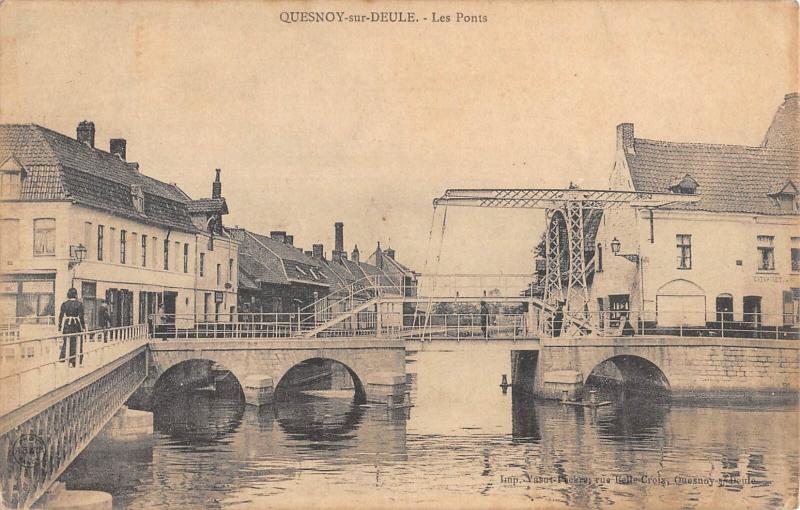Carte postale ancienne Quesnoy Sur Deule - Les Ponts à Quesnoy-sur-Deûle