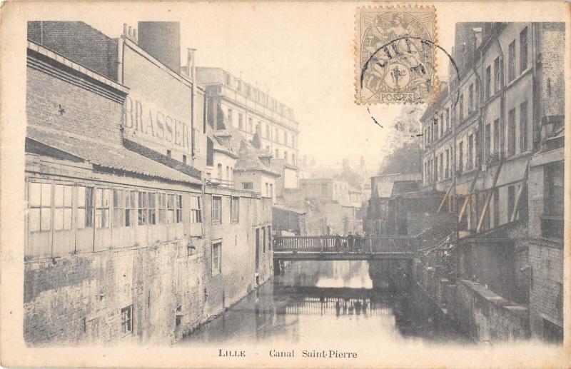 Carte postale ancienne Lille - Canal Saint Pierre à Lille