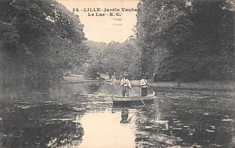 Carte postale ancienne Lille - Jardin Vauban - Le Lac à Lille