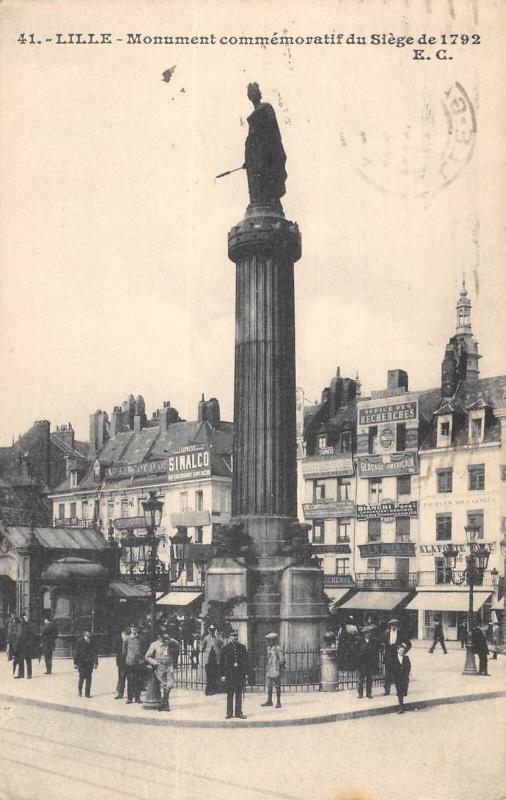 Carte postale ancienne Lille - Monument Commemoratif Du Siege De 1792 à Lille