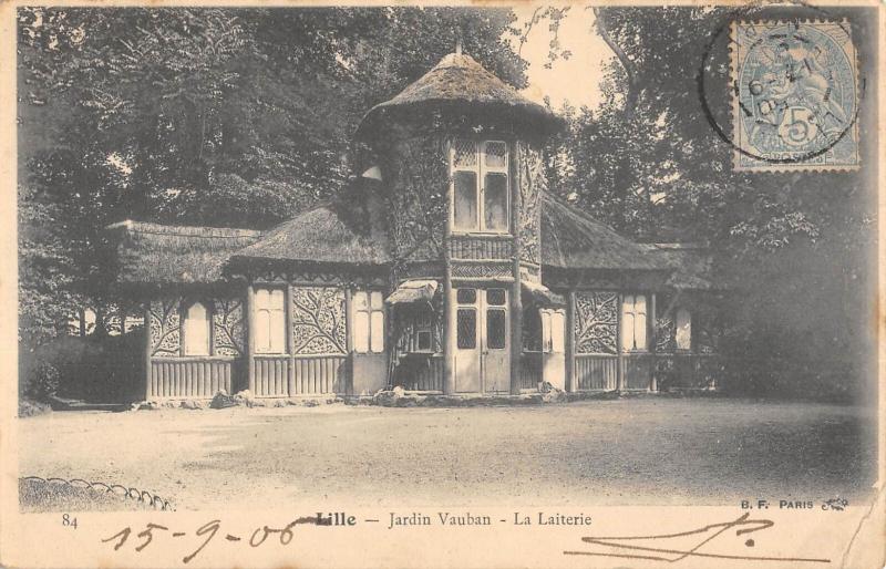Carte postale ancienne Lille - Jardin Vauban - La Laiterie à Lille