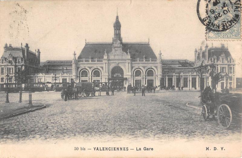 Carte postale ancienne Valenciennes - La Gare à Valenciennes