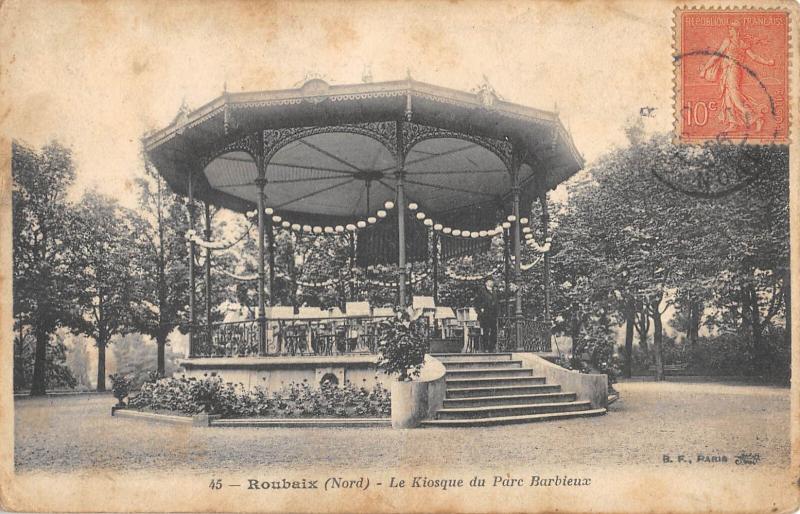 Carte postale ancienne Roubaix - Le Kiosque Du Parc Barbieux à Roubaix
