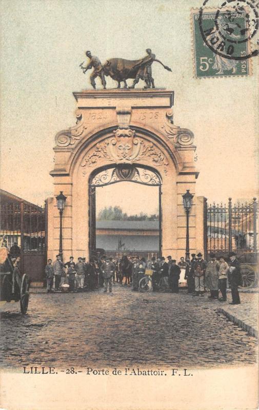 Carte postale ancienne Lille - Porte De L'Abattoir à Lille