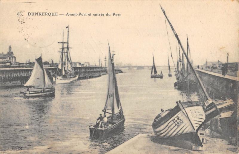 Carte postale ancienne Dunkerque - Avant Port Et Entree Du Port à Dunkerque