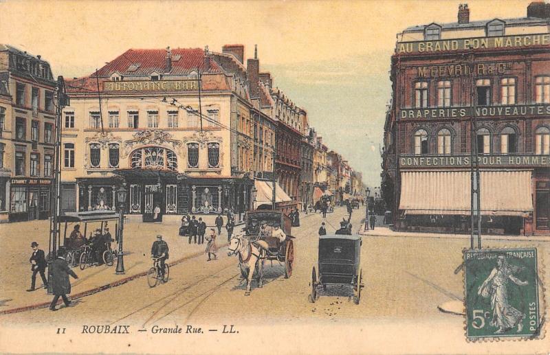 Carte postale ancienne Roubaix - Grande Rue à Roubaix