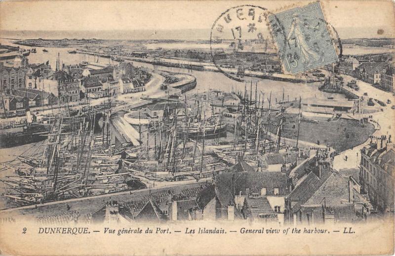 Carte postale ancienne Dunkerque - Vue Generale Du Port - Les Islandais à Dunkerque