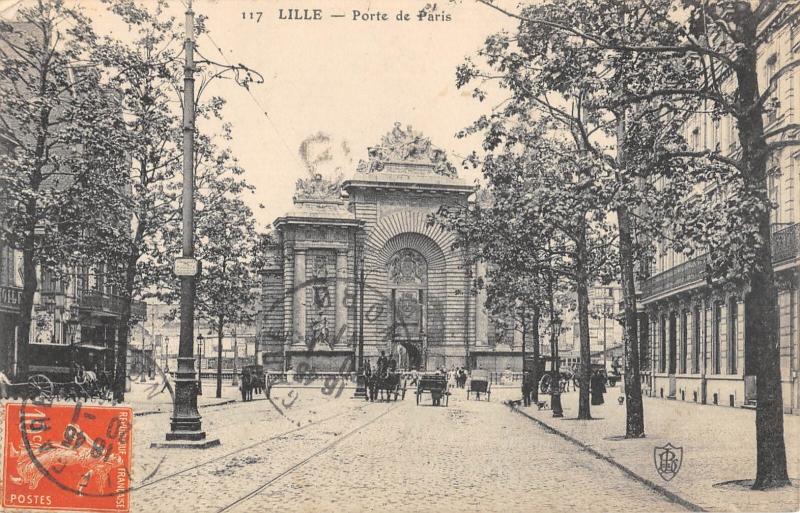 Carte postale ancienne Lille - La Porte De Paris à Lille