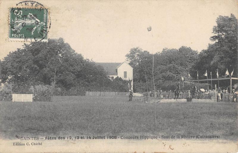 Carte postale ancienne Saintes - Fetes Des 12,13 Et 14 Juillet 1908 - Concours Hippique - Saut D à Saintes