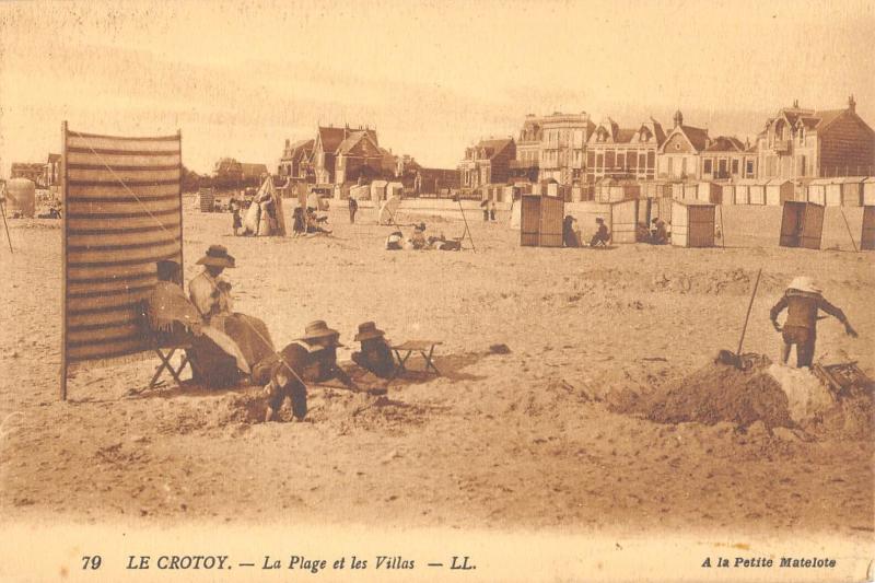 Carte postale ancienne Le Crotoy - La Plage Et Les Villas au Crotoy