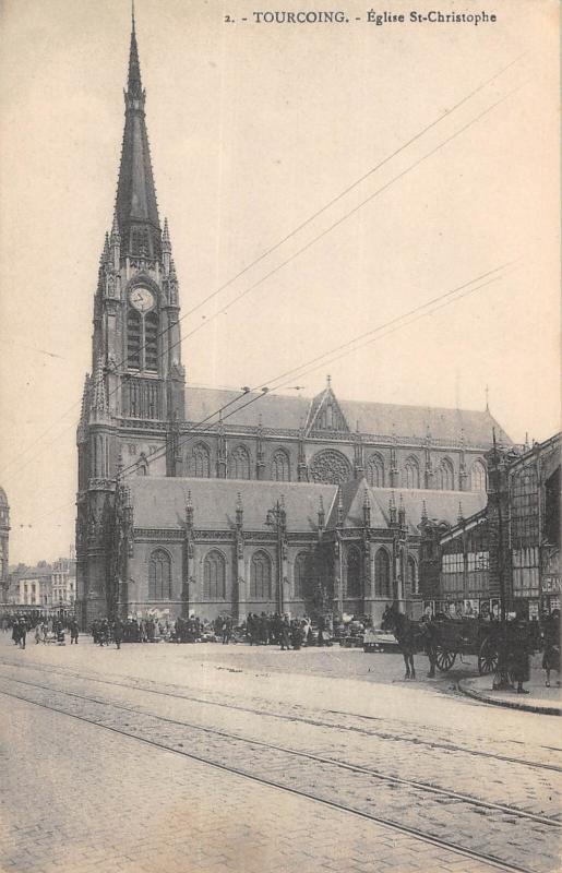 Carte postale ancienne Tourcoing - L'Eglise Saint Christophe à Tourcoing
