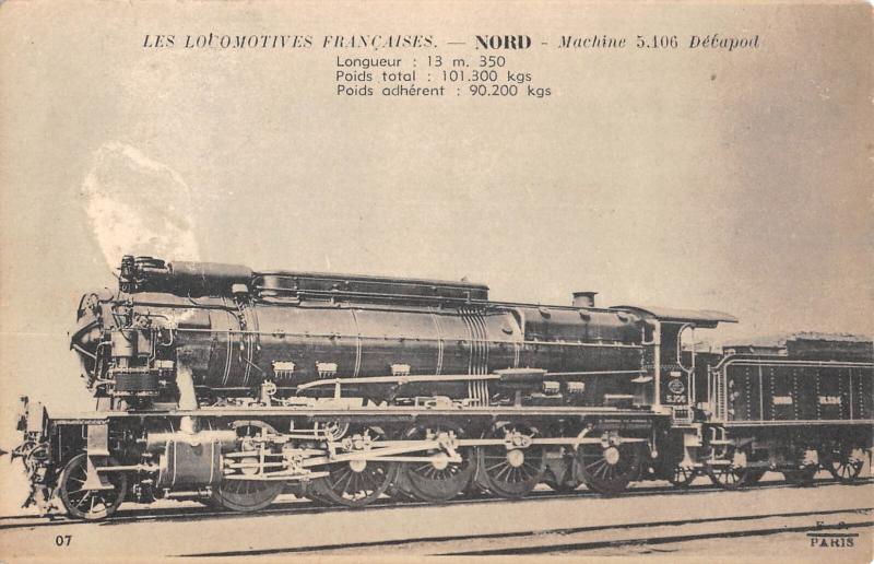 Carte postale ancienne Les Locomotives - Nord - Machine Decapod - Train