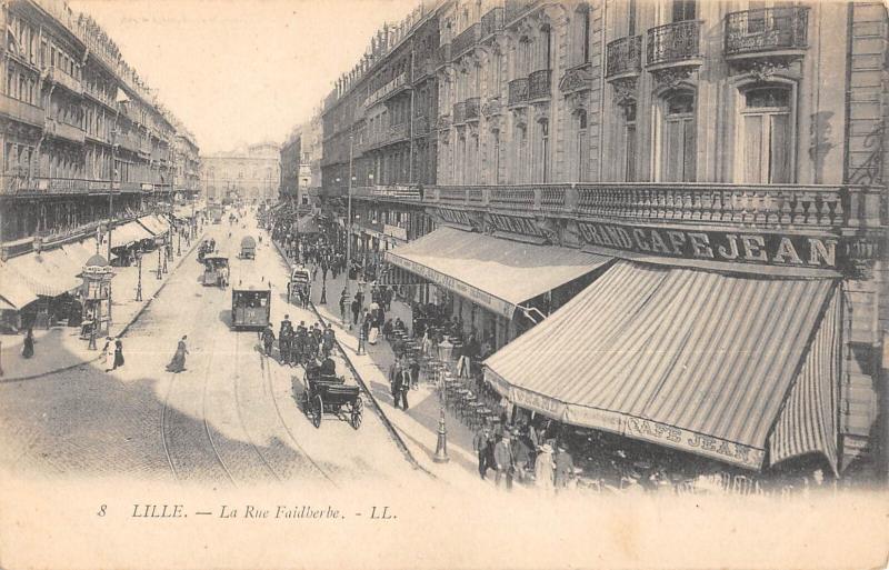 Carte postale ancienne Lille - La Rue Faidherbe à Lille