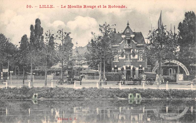 Carte postale ancienne Lille - Le Moulin Rouge Et La Rotonde à Lille