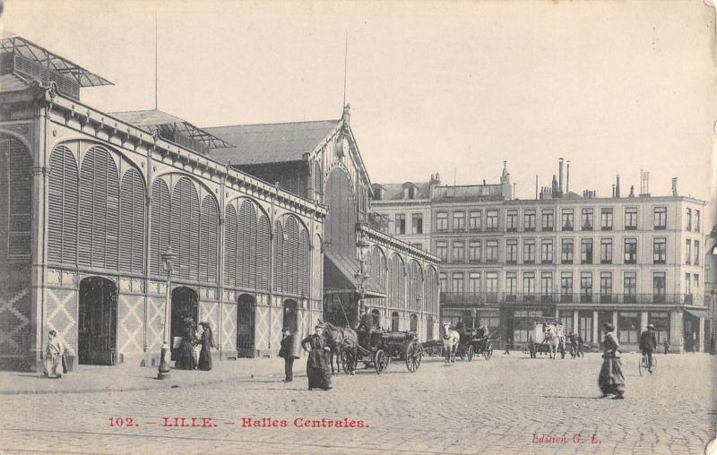 Carte postale ancienne Lille - Halles Centrales à Lille