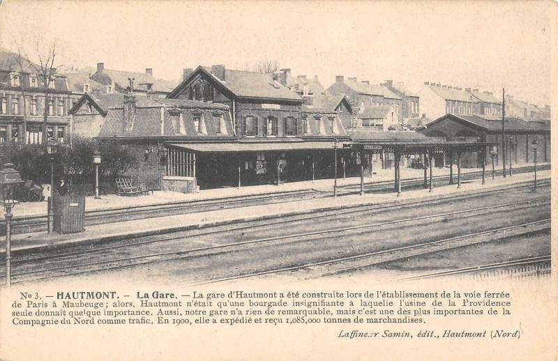 Carte postale ancienne Hautmont - La Gare à Hautmont