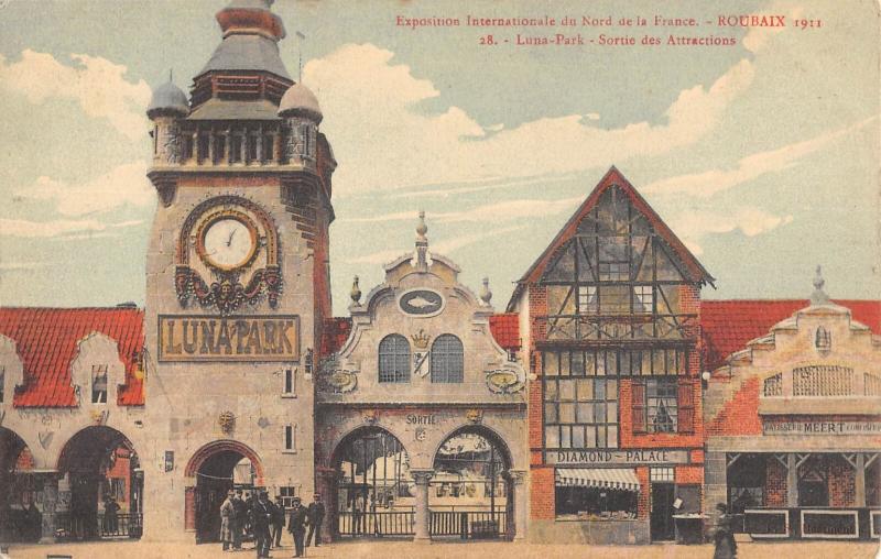 Carte postale ancienne Roubaix - Exposition Internationale Du Nord De La France 1911 /LUNA Park à Roubaix
