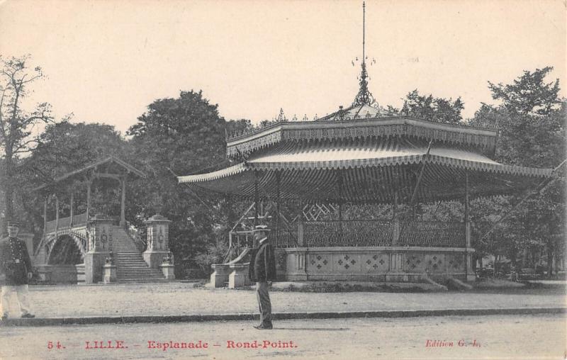 Carte postale ancienne Lille - Esplanade Rond Point à Lille
