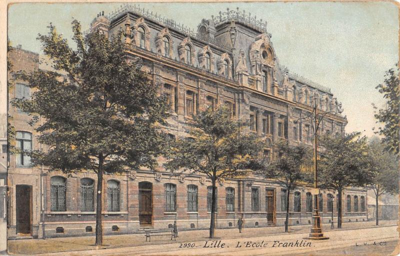 Carte postale ancienne Lille - Ecole Franklin à Lille