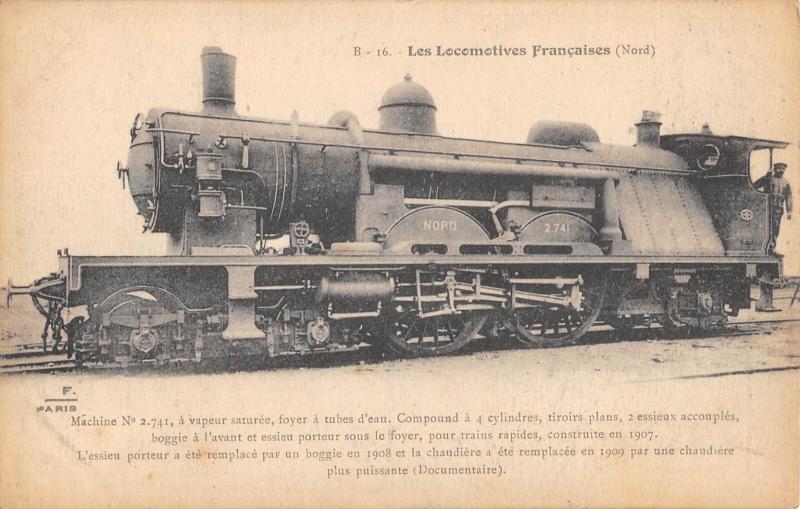 Carte postale ancienne Les Locomotives Francaises - Nord - Locomotive A Vapeur Saturee