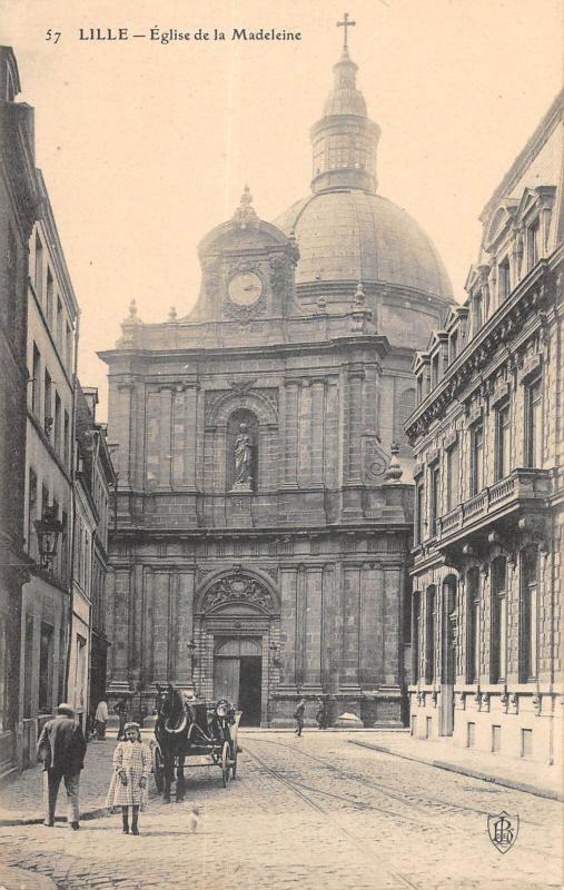 Carte postale ancienne Lille - Eglise De La Madeleine à Lille