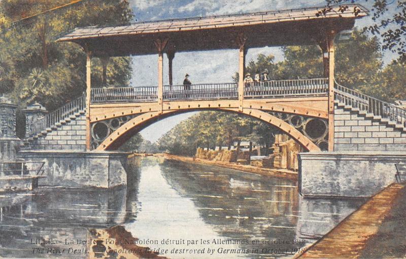 Carte postale ancienne Lille - La Deule - Pont Napoleon à Lille