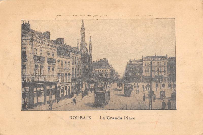 Carte postale ancienne Roubaix - La Grande Place à Roubaix
