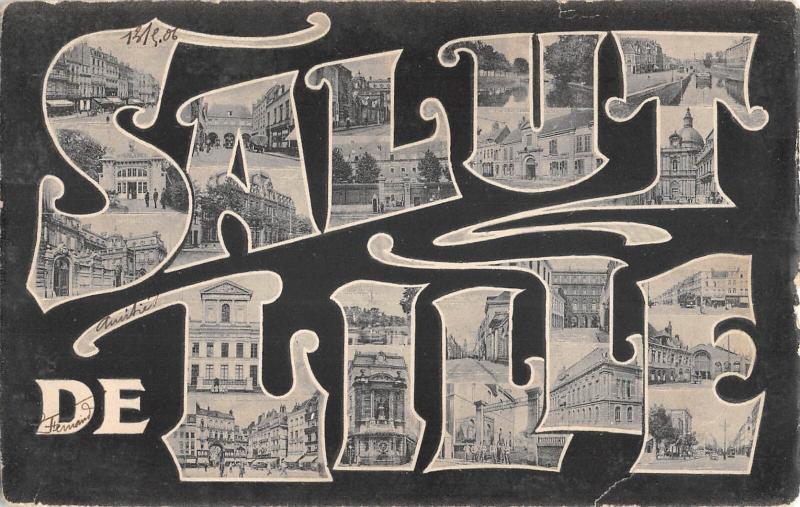 Carte postale ancienne Salut De Lille à Lille