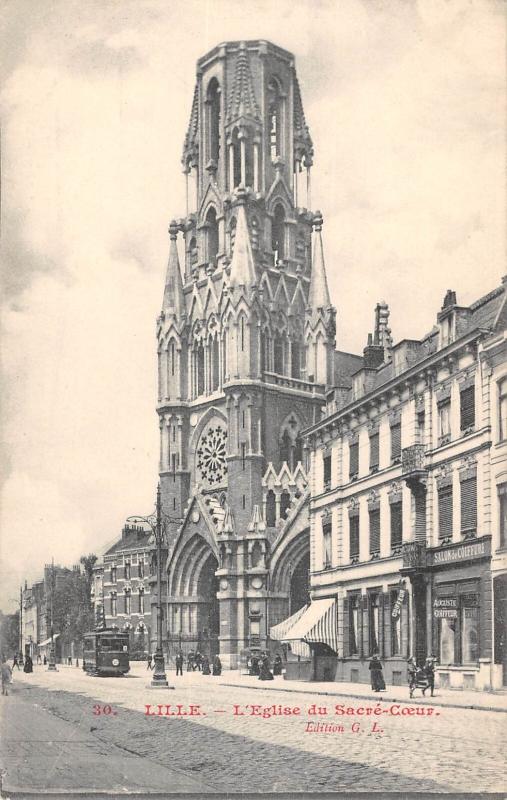 Carte postale ancienne Lille - L'Eglise Du Sacre Coeur à Lille