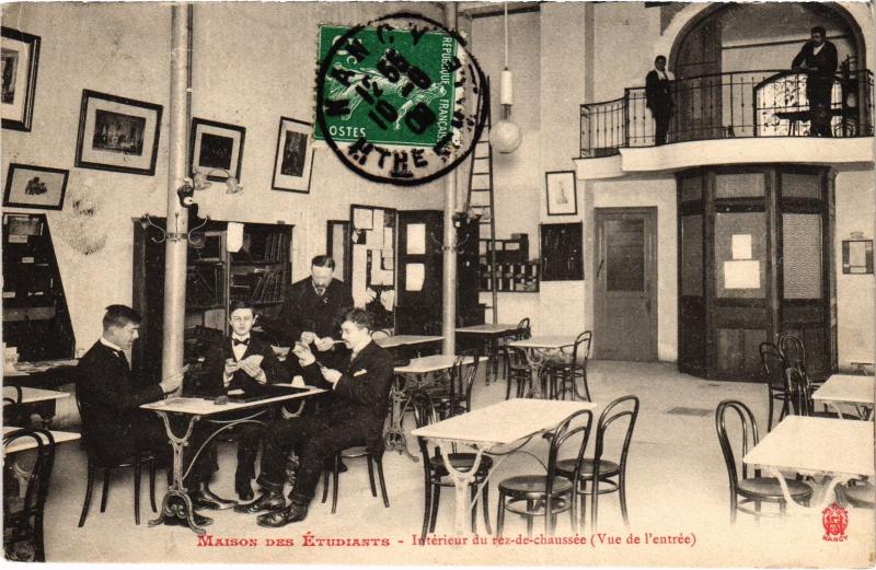Carte postale ancienne Maison des Etudiants interieur du rez de chaussee
