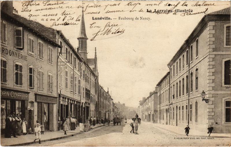 Carte postale ancienne Luneville Faubourg de Nancy à Nancy