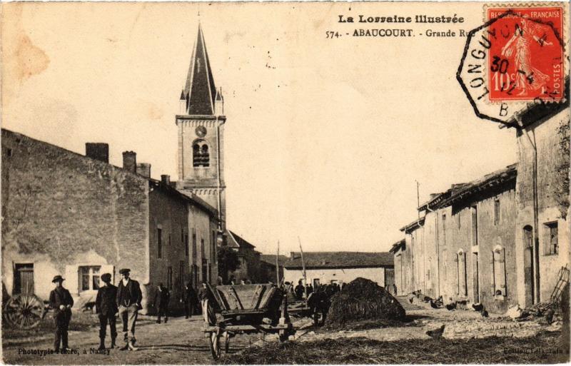 Carte postale ancienne Abaucourt Grande Rue à Abaucourt