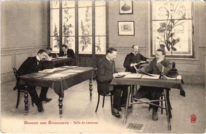 Carte postale ancienne Maison des Etudiants Salle de Lectures
