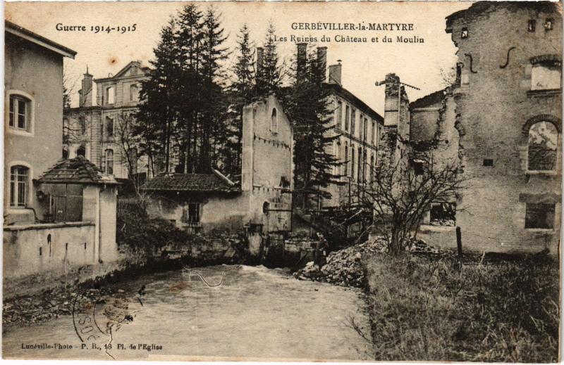 Carte postale ancienne Gerbeviller Ruines du Chateau